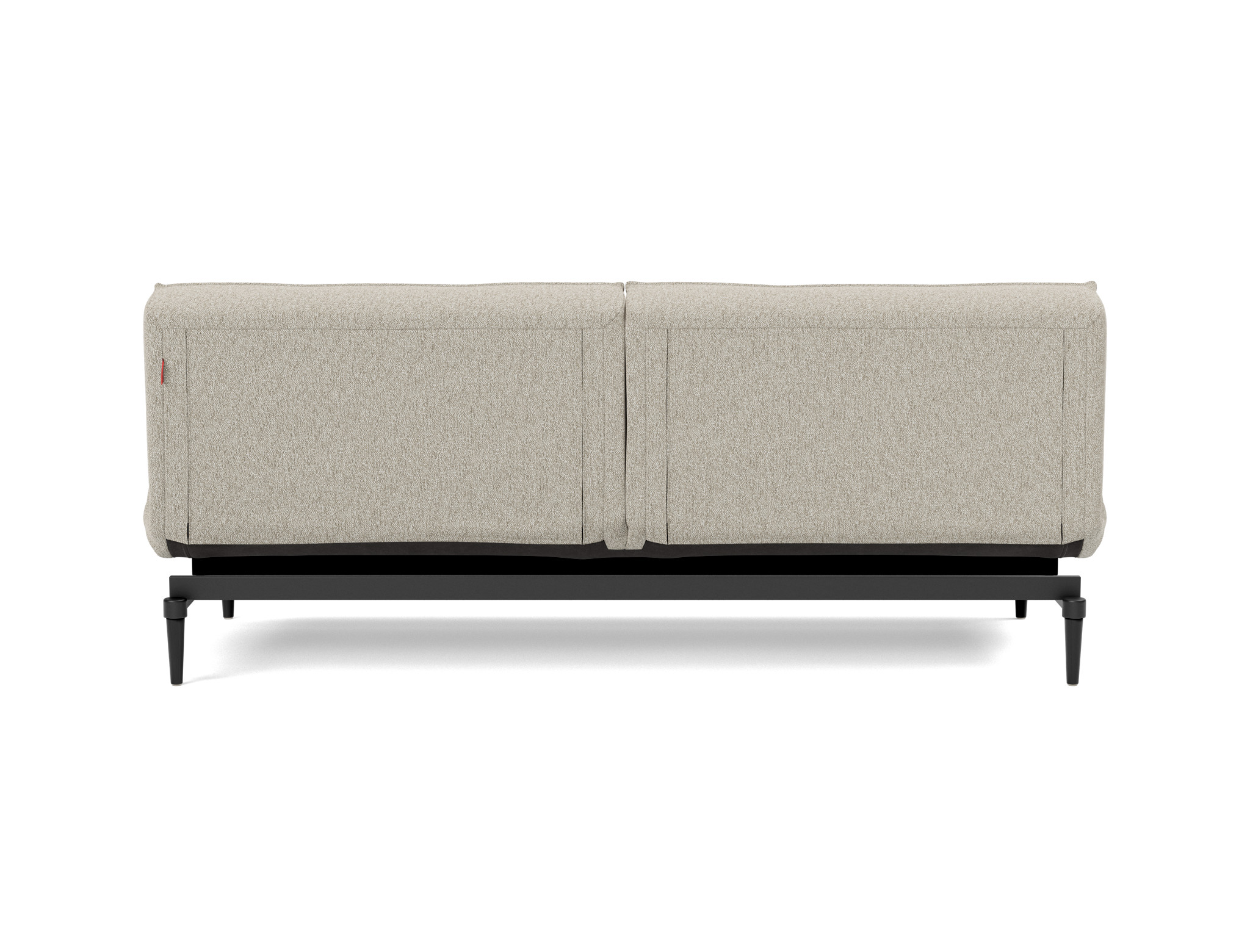 Schlafsofa Splitback Boucle Skandi 539-Beige Beine Styletto Eiche schwarz