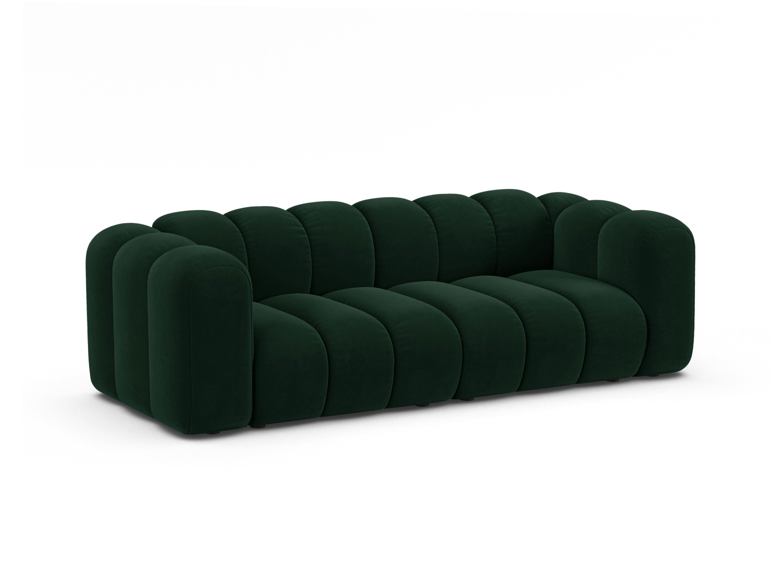 Micadoni Sofa Lupine 3-Sitzer Samt Salvador Flaschengrün