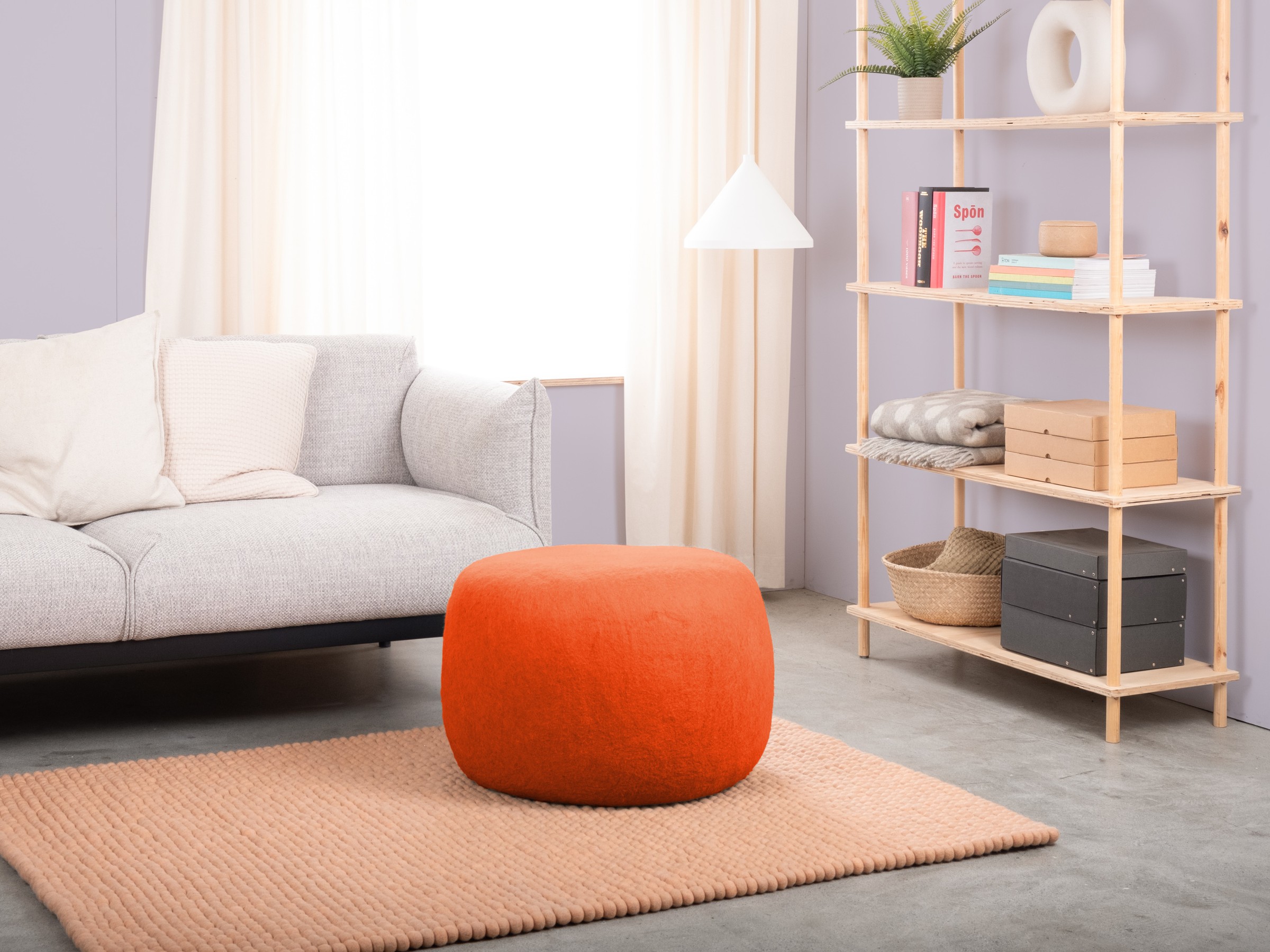 myfelt Mats Colour Pouf Rotorange Ø 48 x 18 cm