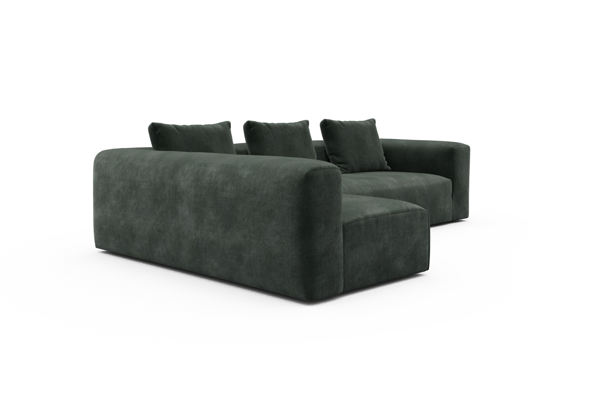 Ecksofa Fred 2x 2,5-Sitzer links offen Smooth-Laurel-Green