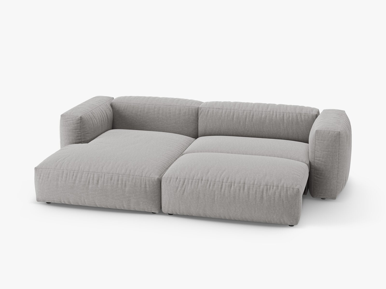 Micadoni Martina Ecksofa 4-Sitzer mit Schlaffunktion Links Strukturierter Stoff Boston Hellgrau