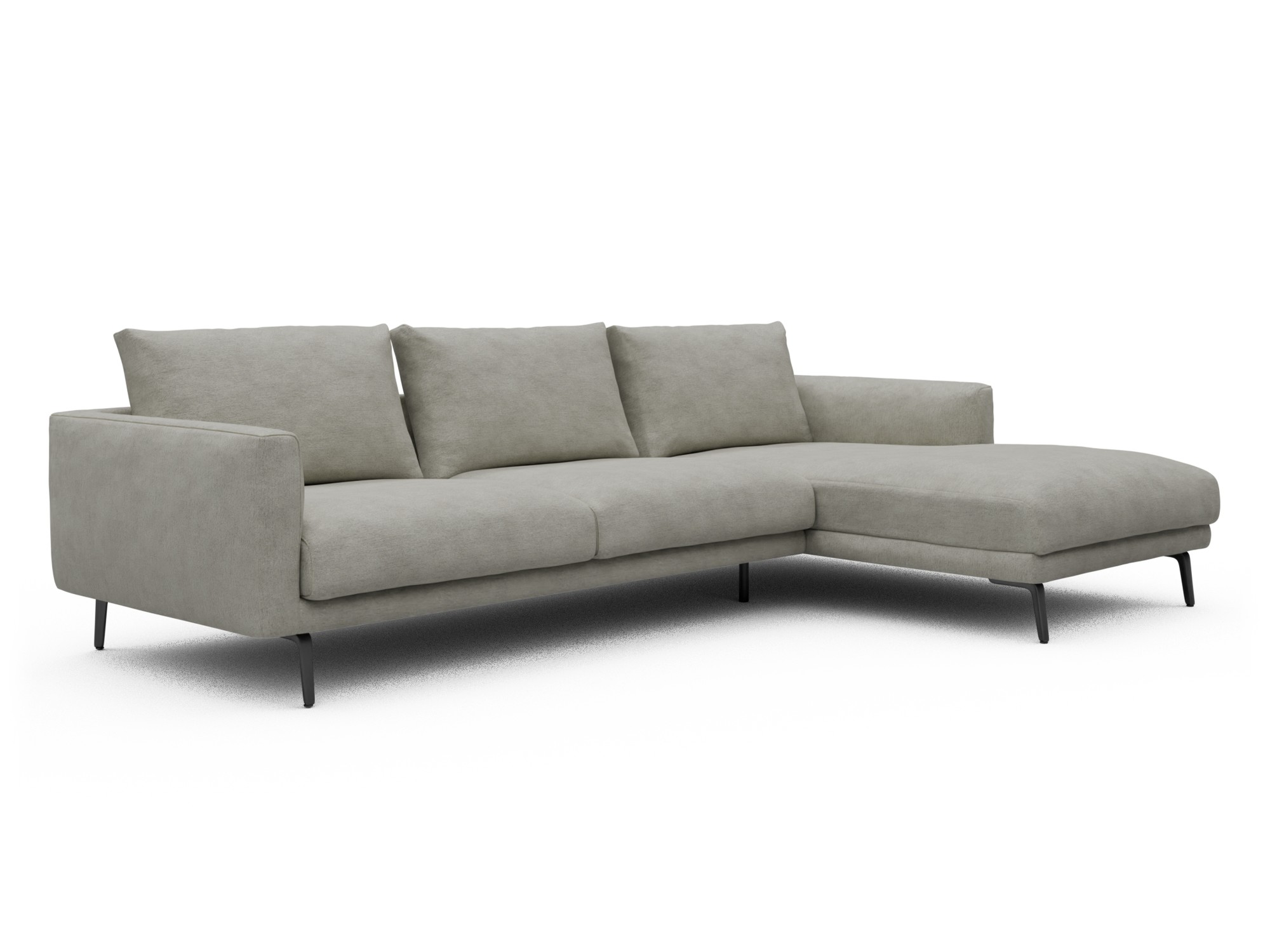 Skandi Home Ecksofa Karl Chaiselongue rechts mit 2,5-Sitzer Carreno-Moon-Stone-White moebelfaktor
