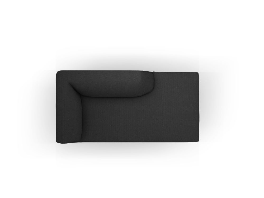 Cosmopolitan Design Chaiselongue Siena Strukturierter Stoff Ottawa Schwarz Rechts