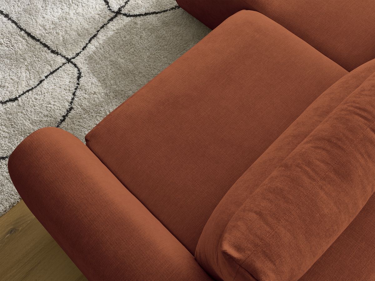 Bobochic Aden Ecksofa 246 × 152 cm Stoff Orange Ecke links
