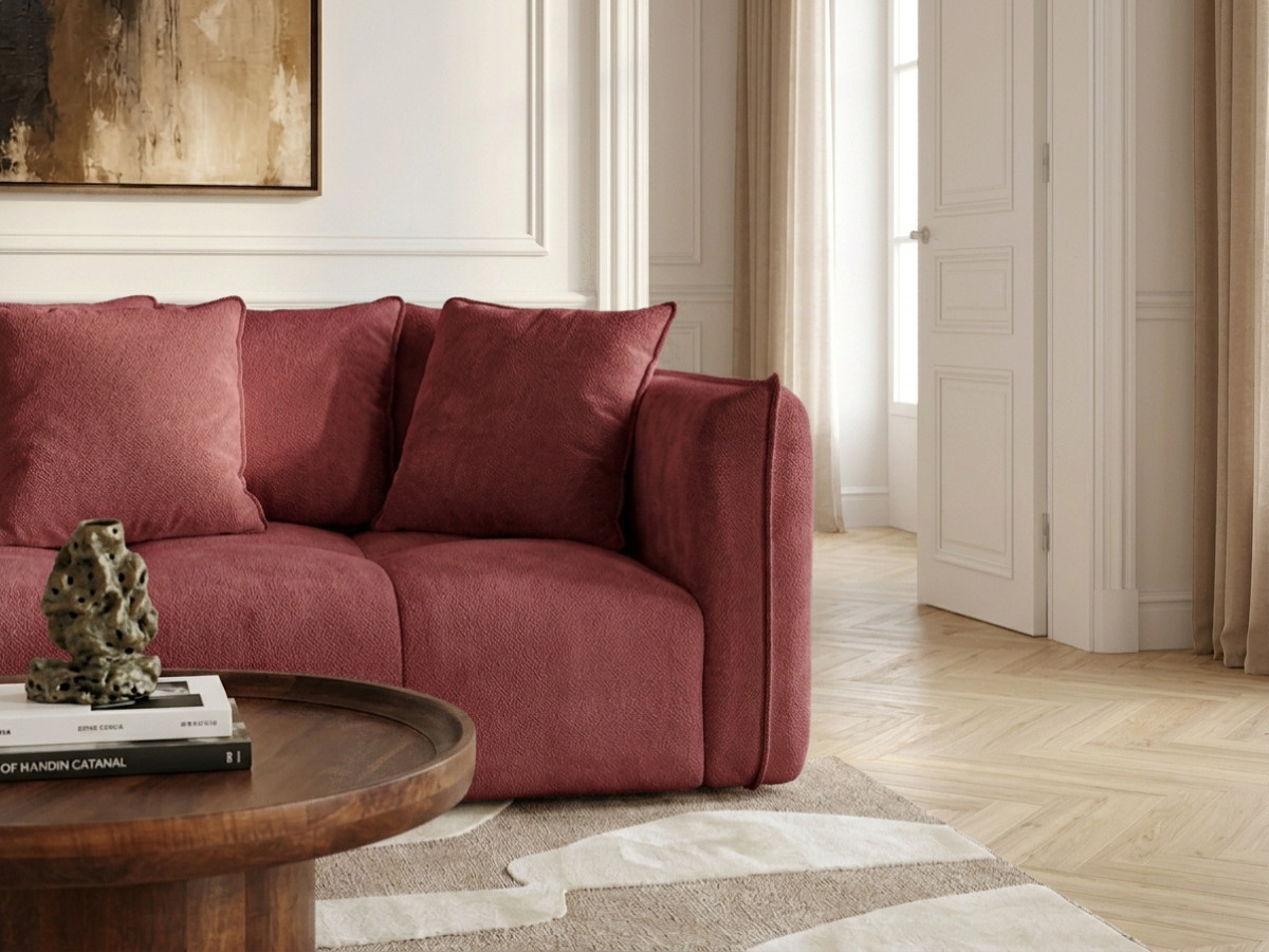 Bobochic Harlem Sofa 3-Sitzer Stoff Rot