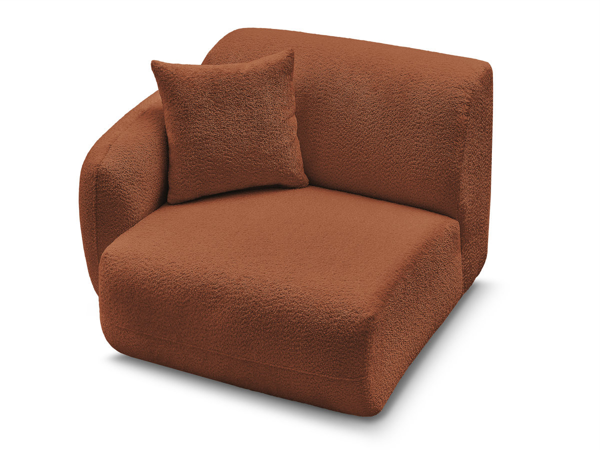 Bobochic Anda Sofamodul 1-Sitzer 104 × 103 cm Chenille Orange Ecke links