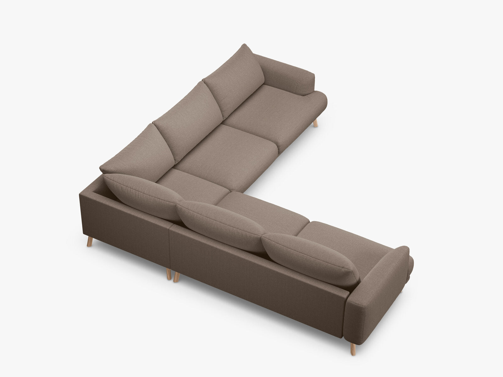 Micadoni symmetrisches Ecksofa Naomi 5-Sitzer Strukturierter Stoff Liberty Cappuccino