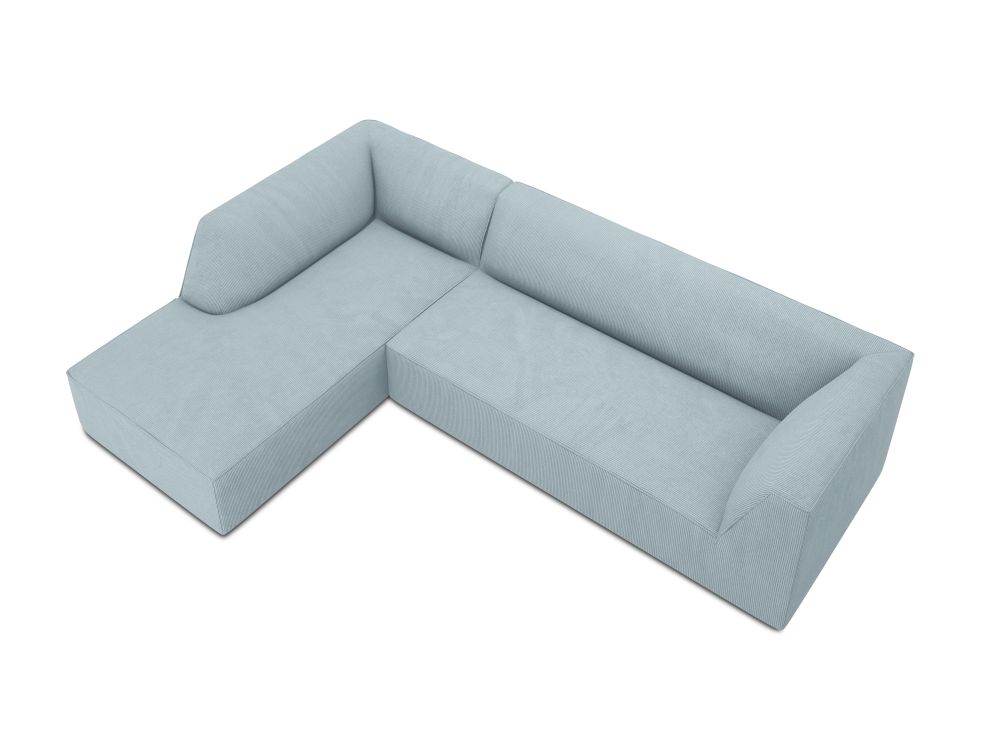 Cosmopolitan Design Ecksofa Siena 4-Sitzer Kord Scala Hellblau Links