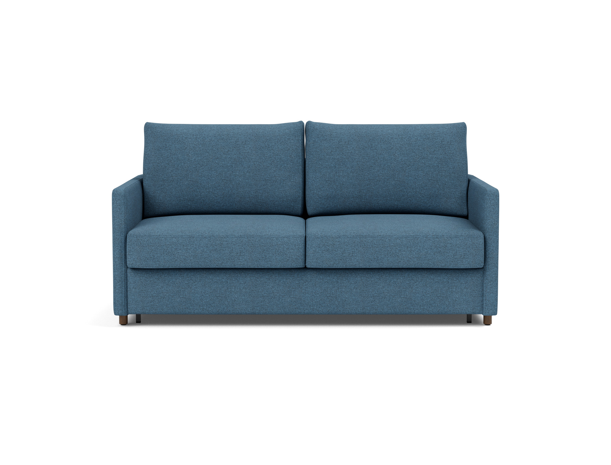 Schlafsofa Neah mit Slim-Armlehnen 160 Strukturierter Stoff Weda 302-Weda-Blue