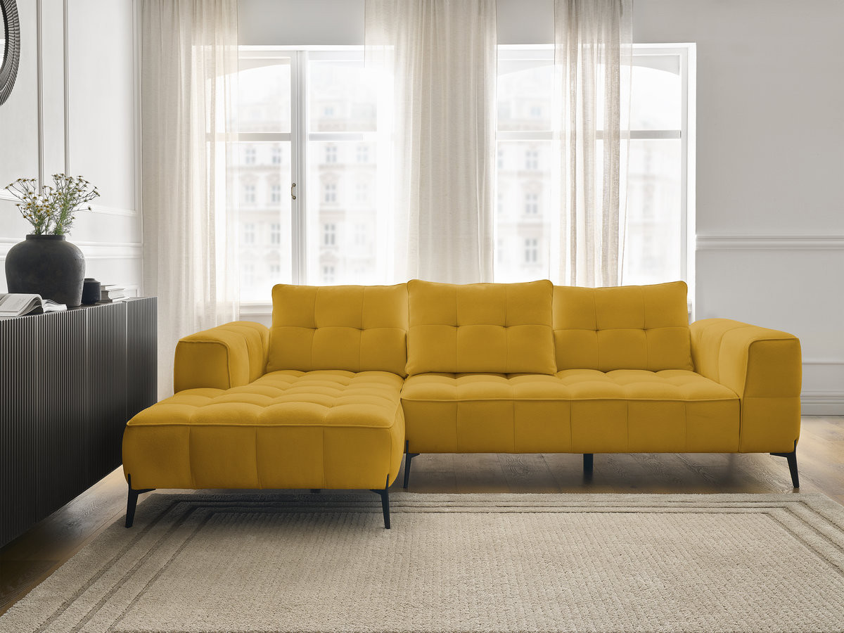 Bobochic Anis Ecksofa Strukturstoff Gelb Ecke links