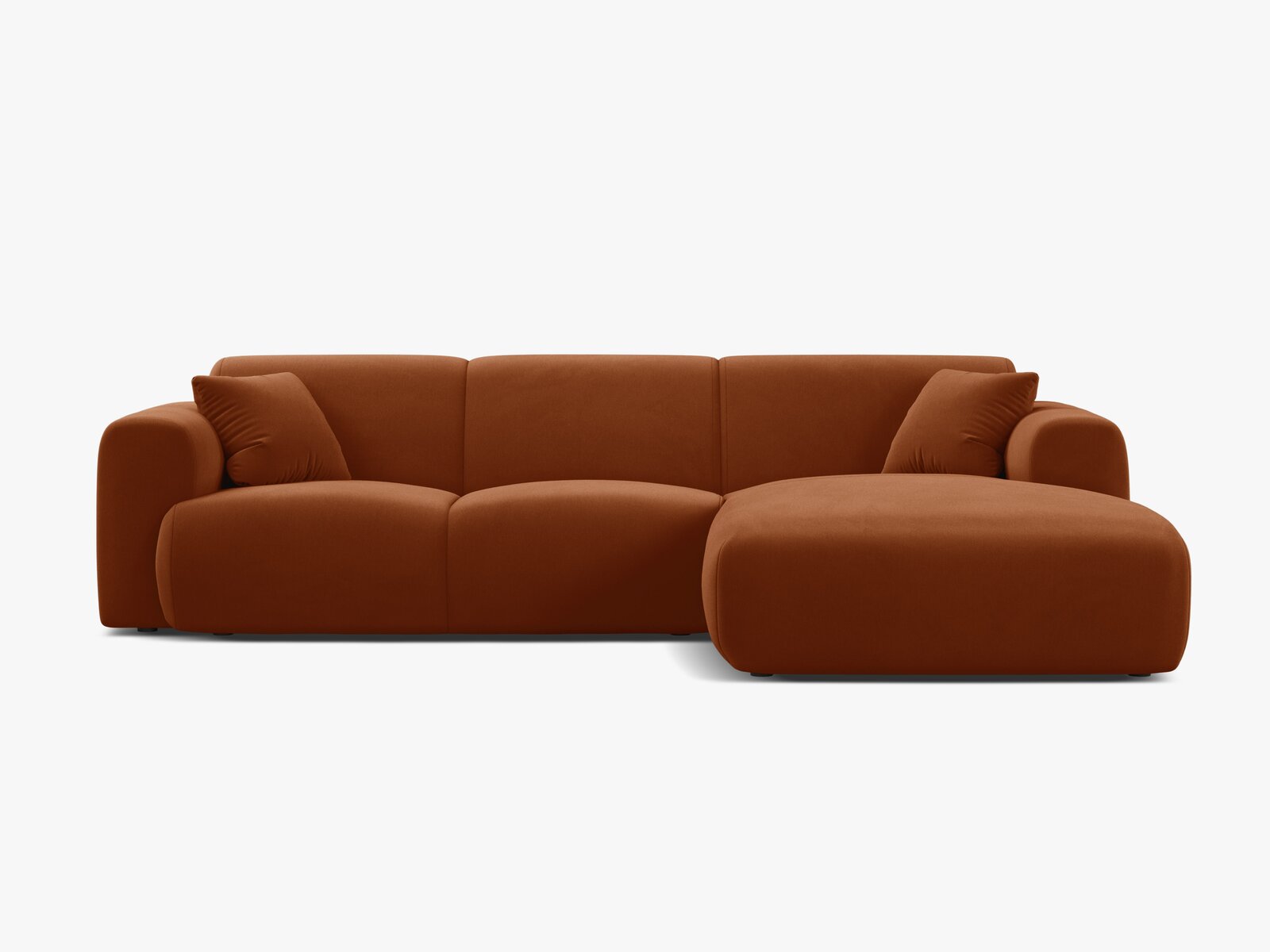 Micadoni Ecksofa Molino 4-Sitzer Rechts Samt Casino Terrakotta