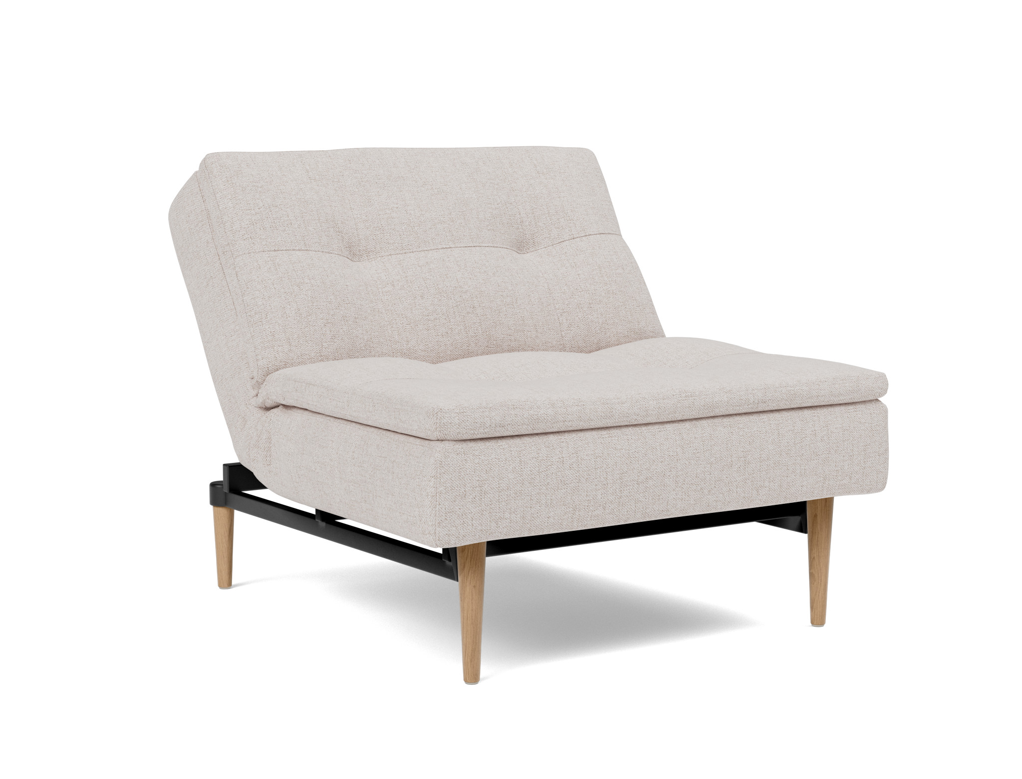 Sessel Dublexo Strukturierter Stoff Weda 300-Weda-Sand Beine Styletto Eiche hell