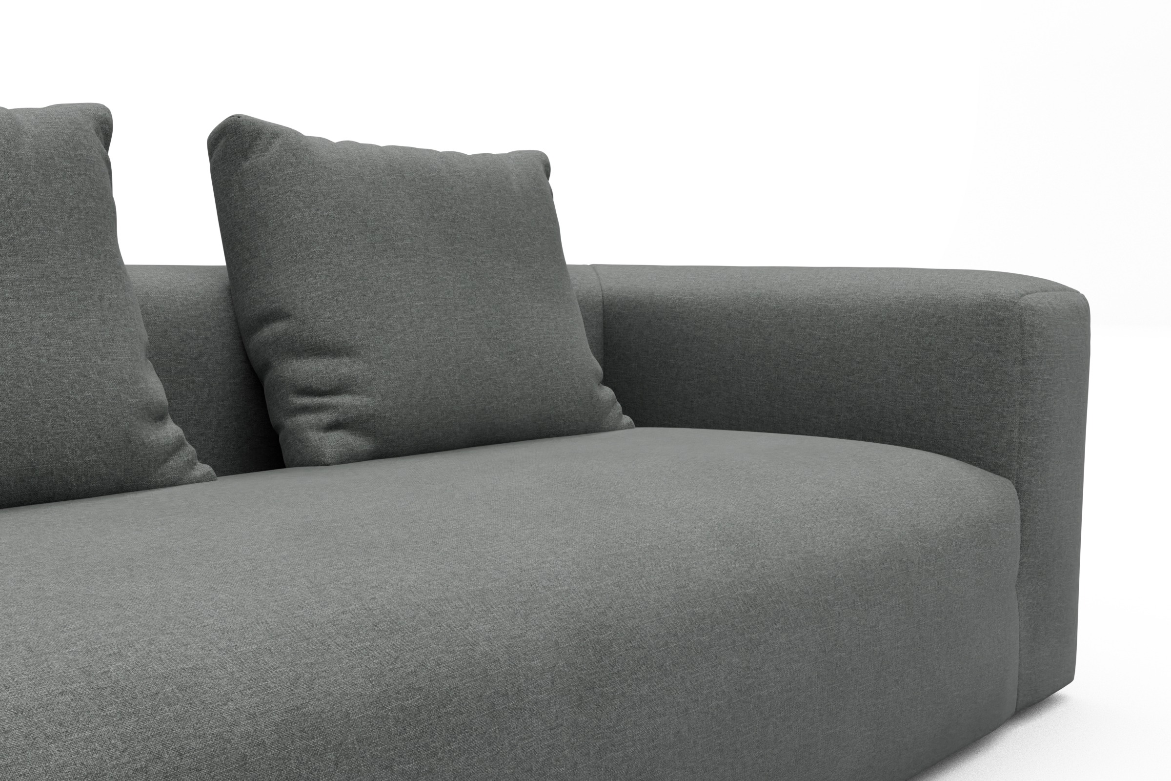 Wohnlandschaft Fred mit 2-Sitzer und Chaiselongue beidseitig Satya-Steel