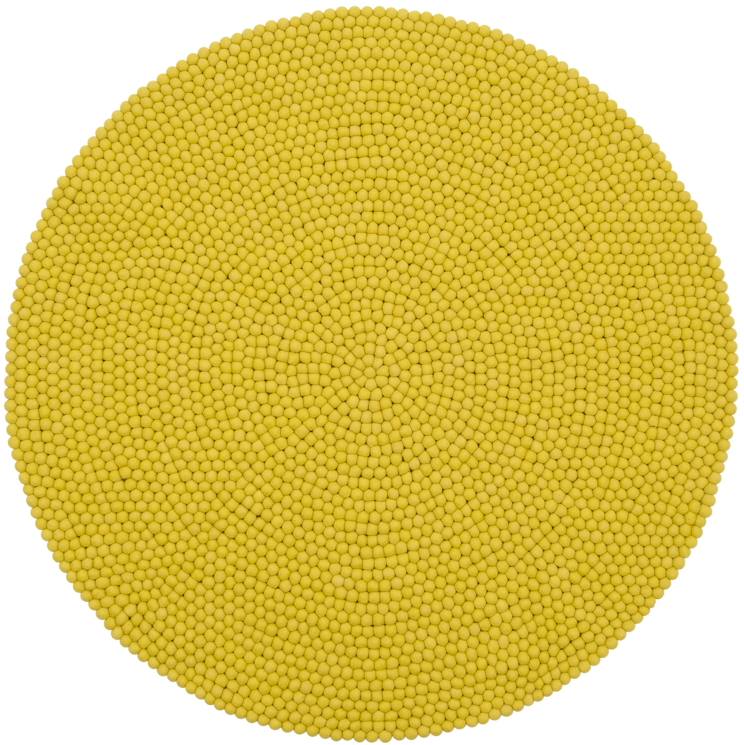myfelt Kata Filzkugelteppich Gelbgrün