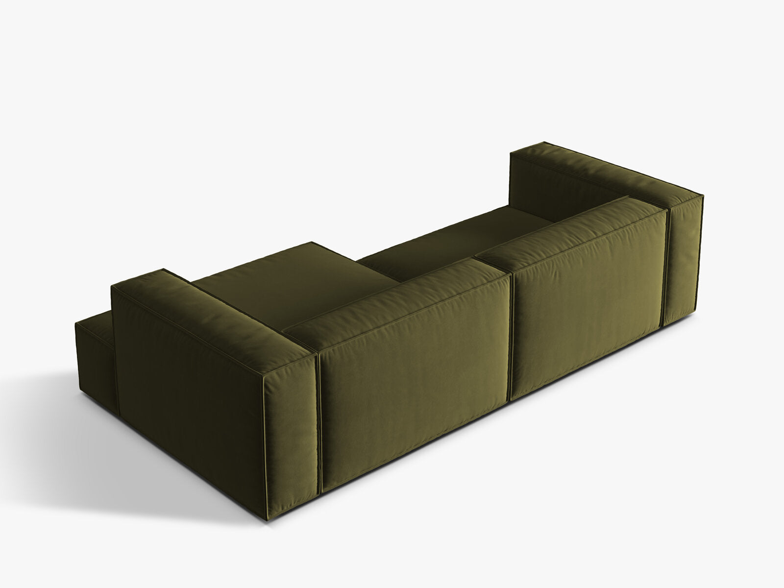 Micadoni Ecksofa Nuria 4-Sitzer Rechts Samt Moßgrün Melange