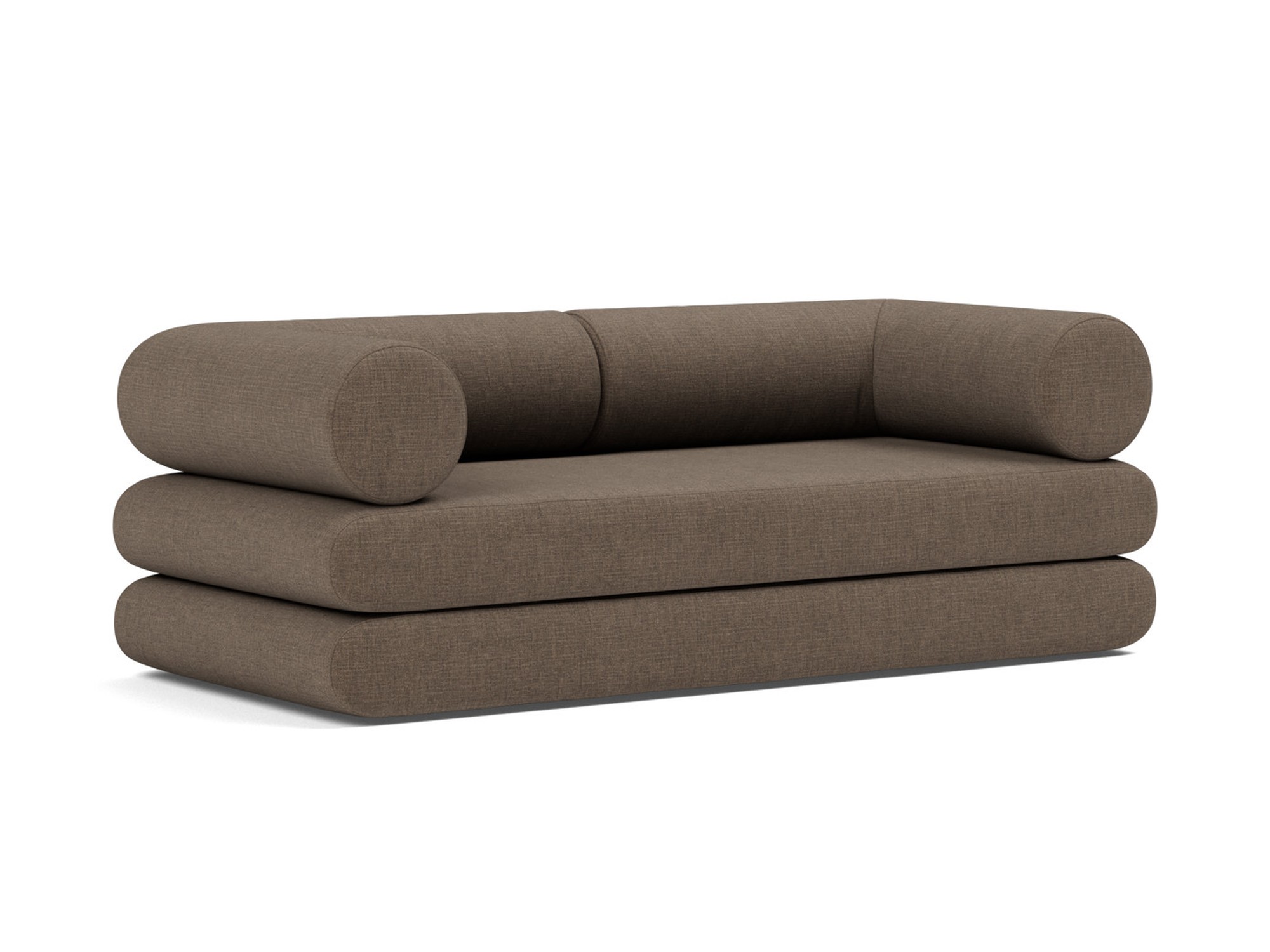 Tagesbett Circlus mit L-förmigen Armlehnen Chenille Esina 411-Cedar-Brown