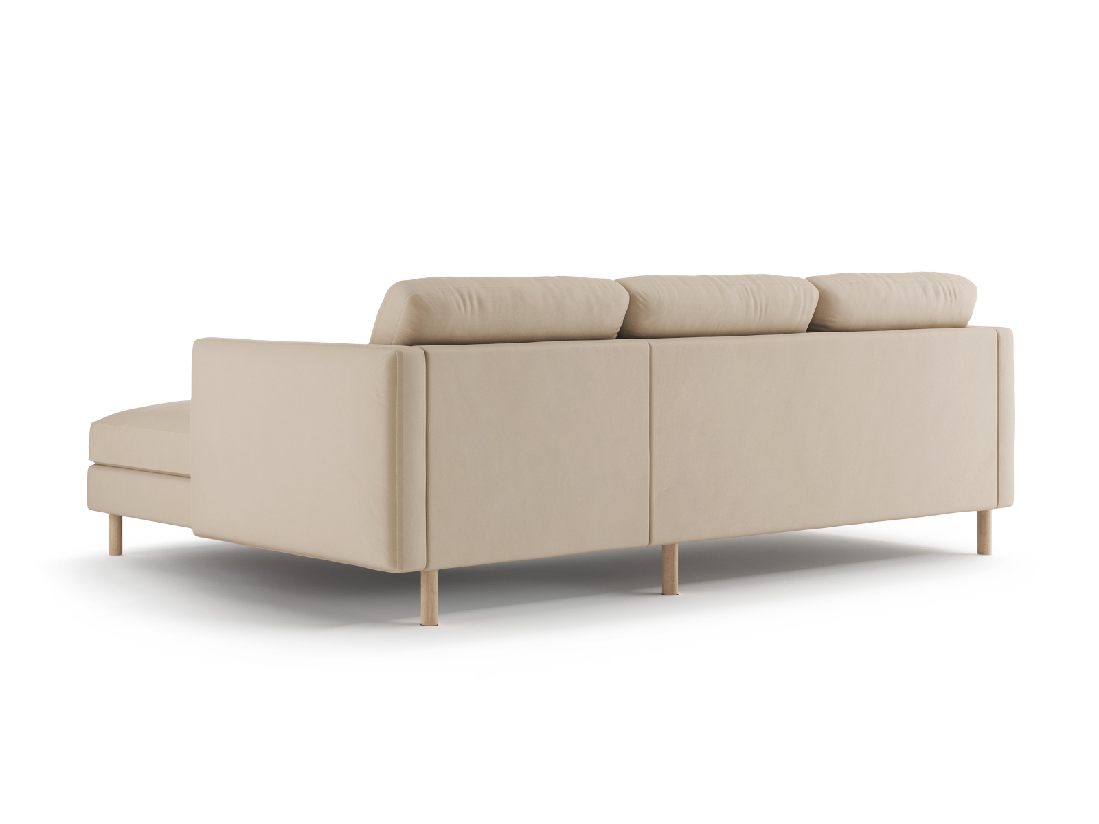 Micadoni Ecksofa Eden Groß 3-Sitzer Rechts Samt Nude