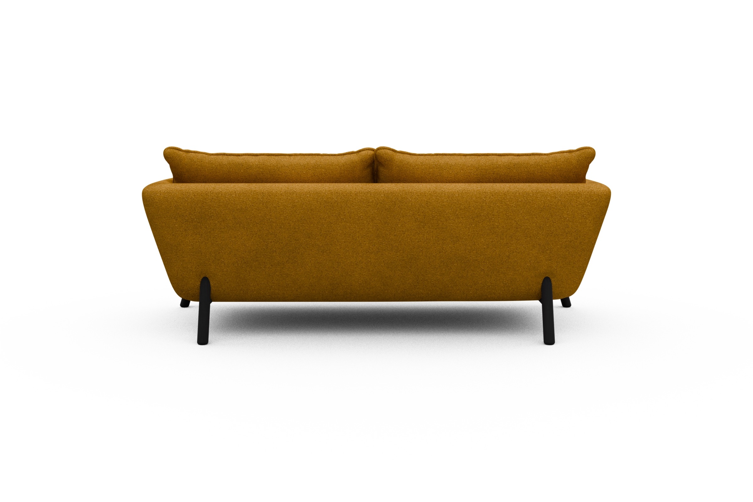 Sofa Emil PREMIUM 2-Sitzer Beinfarbe Eiche Schwarz Boucle-Ochre