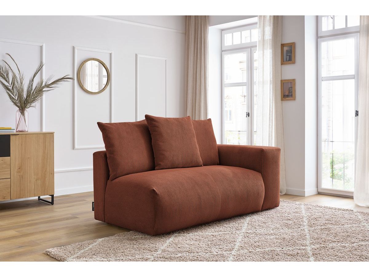 Bobochic Voltaire Sofamodul 2-Sitzer 178 × 100 cm Cordsamt Orange Ecke rechts