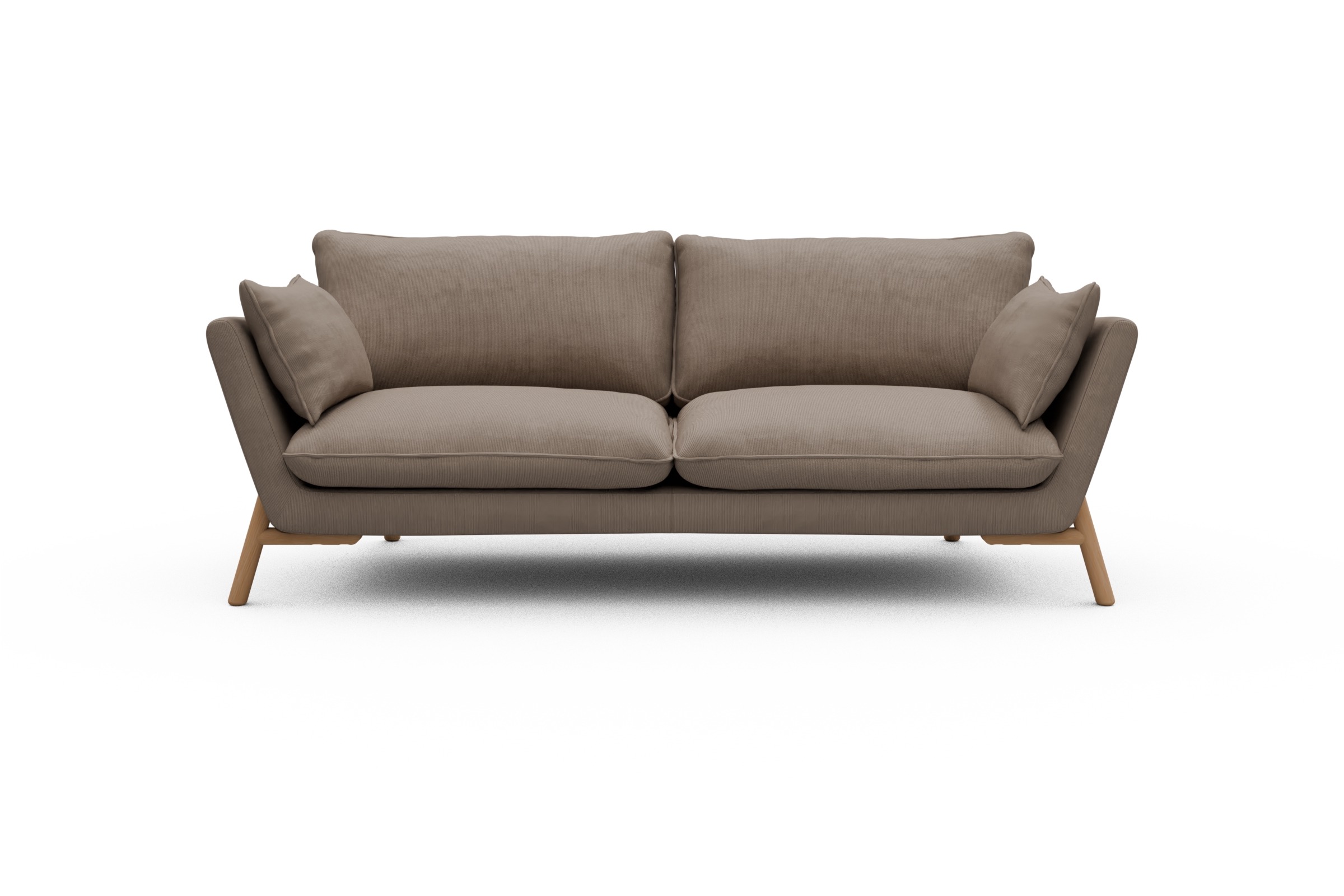 Skandi Home Sofa Emil 3-Sitzer Beinfarbe Eiche Natur Cordufine-Beige moebelfaktor