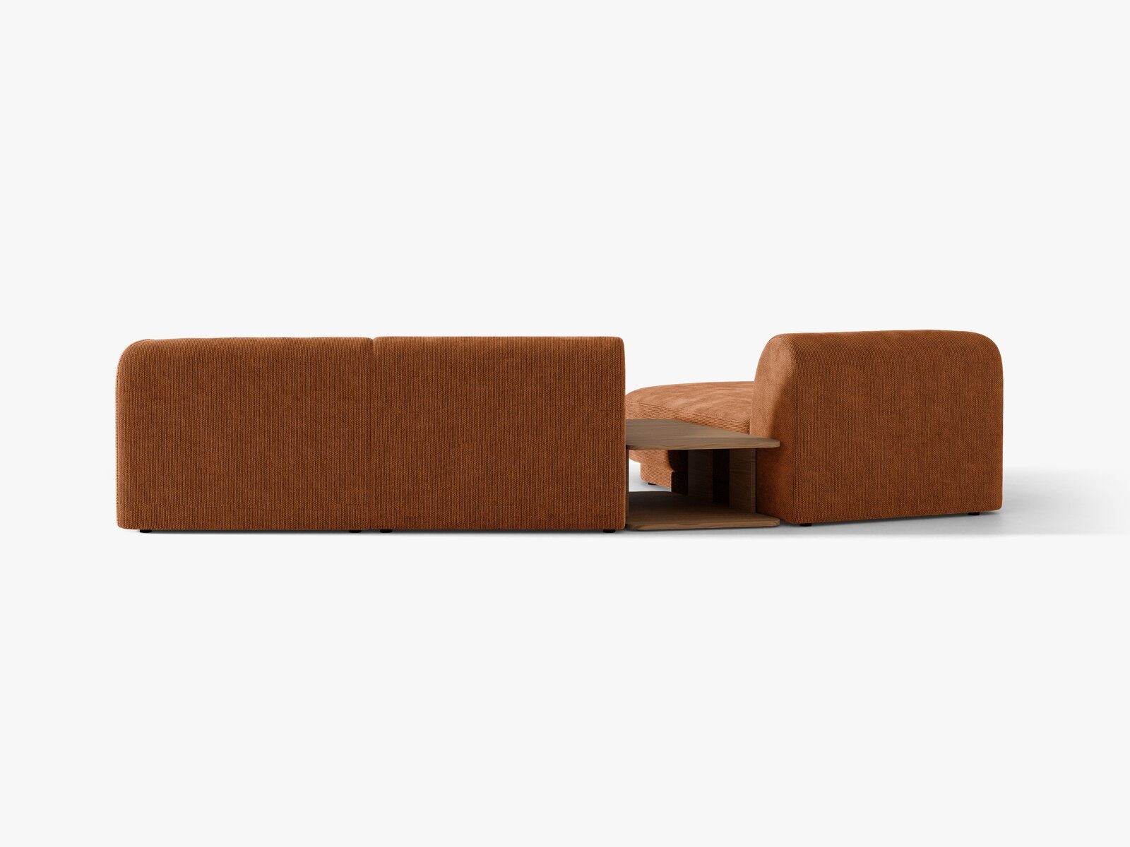 Micadoni Modulares Sofa Miley mit Recamiere 3-Sitzer Links Chenille Eden Ziegel
