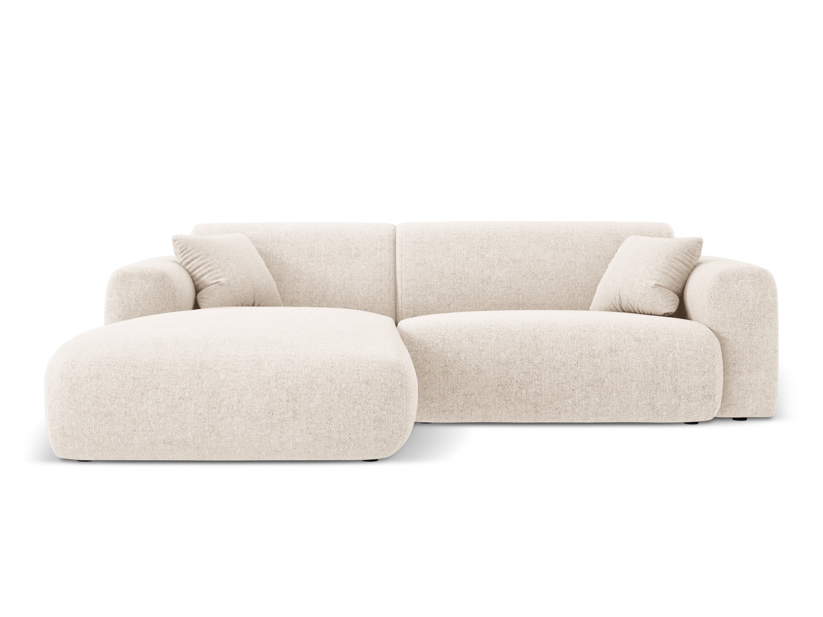 Cosmopolitan Design Ecksofa Nolio 4-Sitzer kleine Version Chenille Haga Helles Beige Links