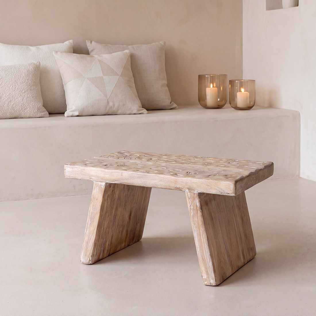 Raw Materials Beistelltisch/Hocker aus Mangoholz natur 40x25x20cm