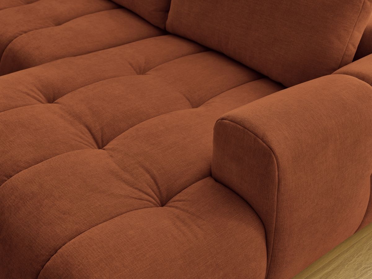 Bobochic Fuji Wohnlandschaft mit Pouf Stoff Orange Ecke rechts