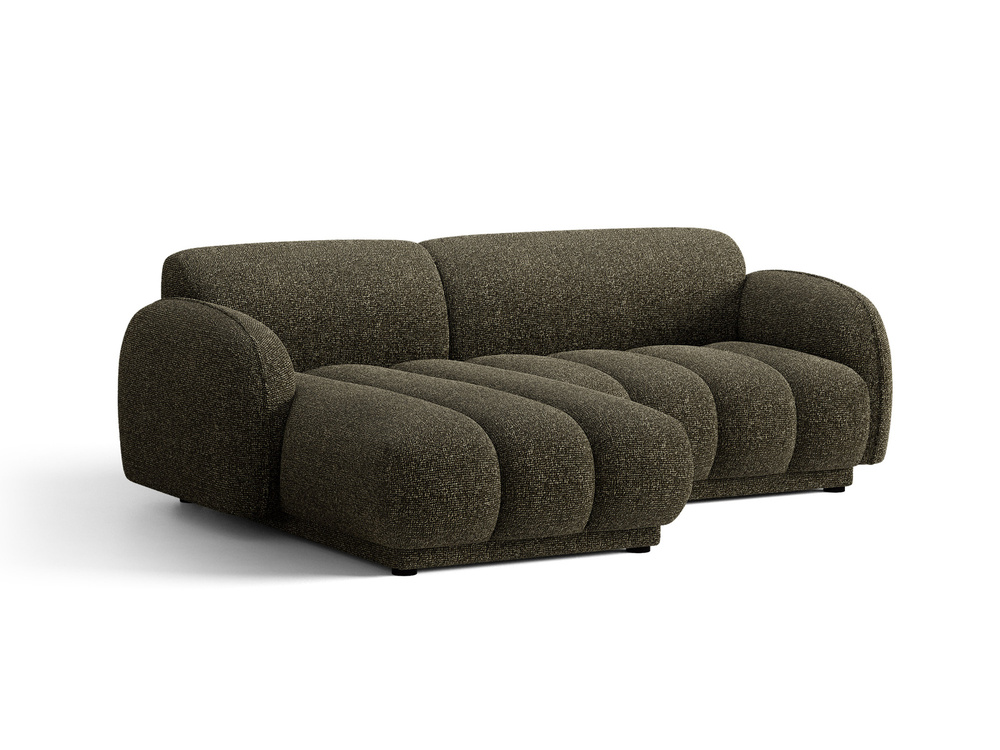 Cosmopolitan Design Ecksofa Bilbao 3-Sitzer kleine Version Boucle Miles Amazonasgrün Links