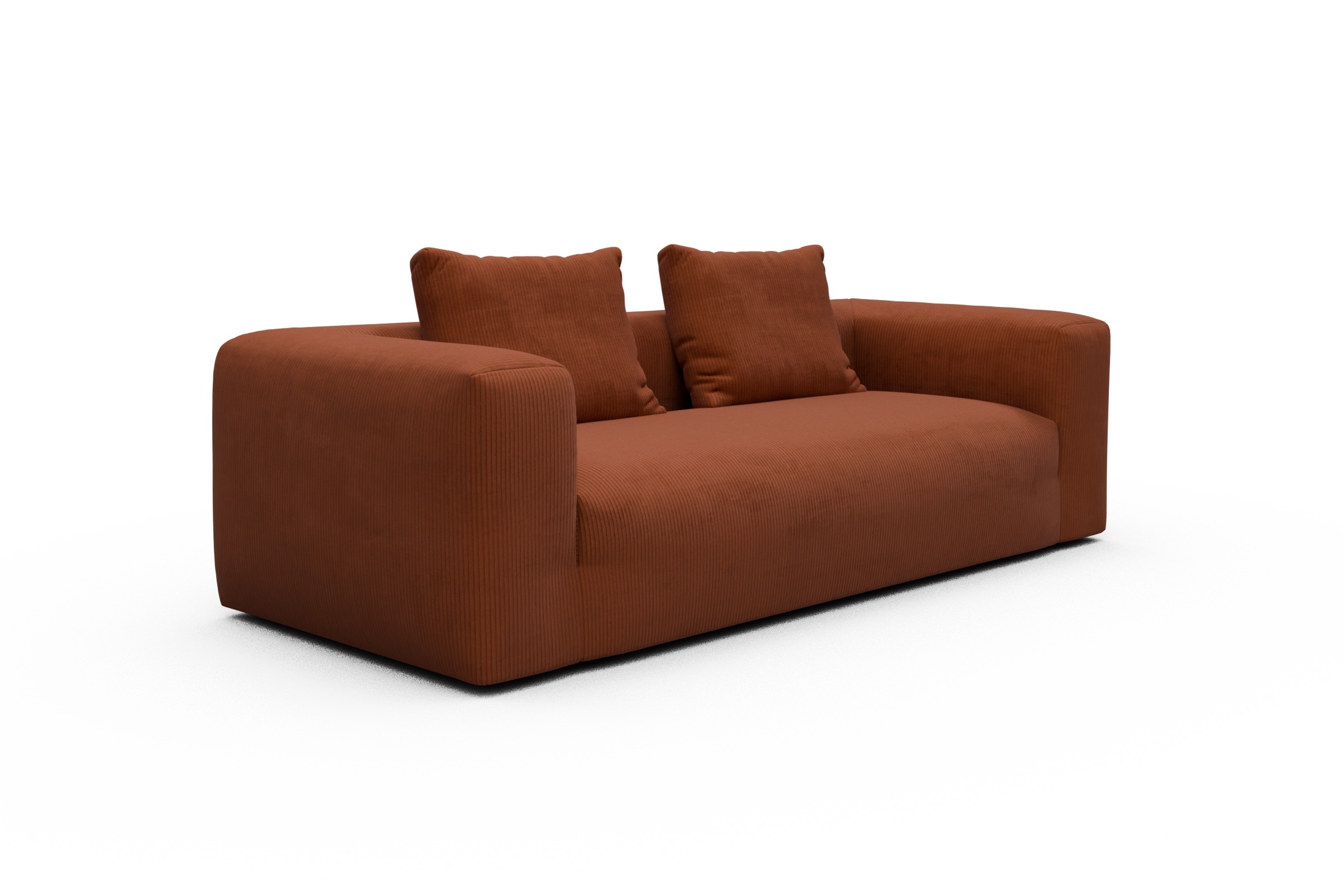 Sofa Fred 3-Sitzer Corduroy-Burnt-Orange