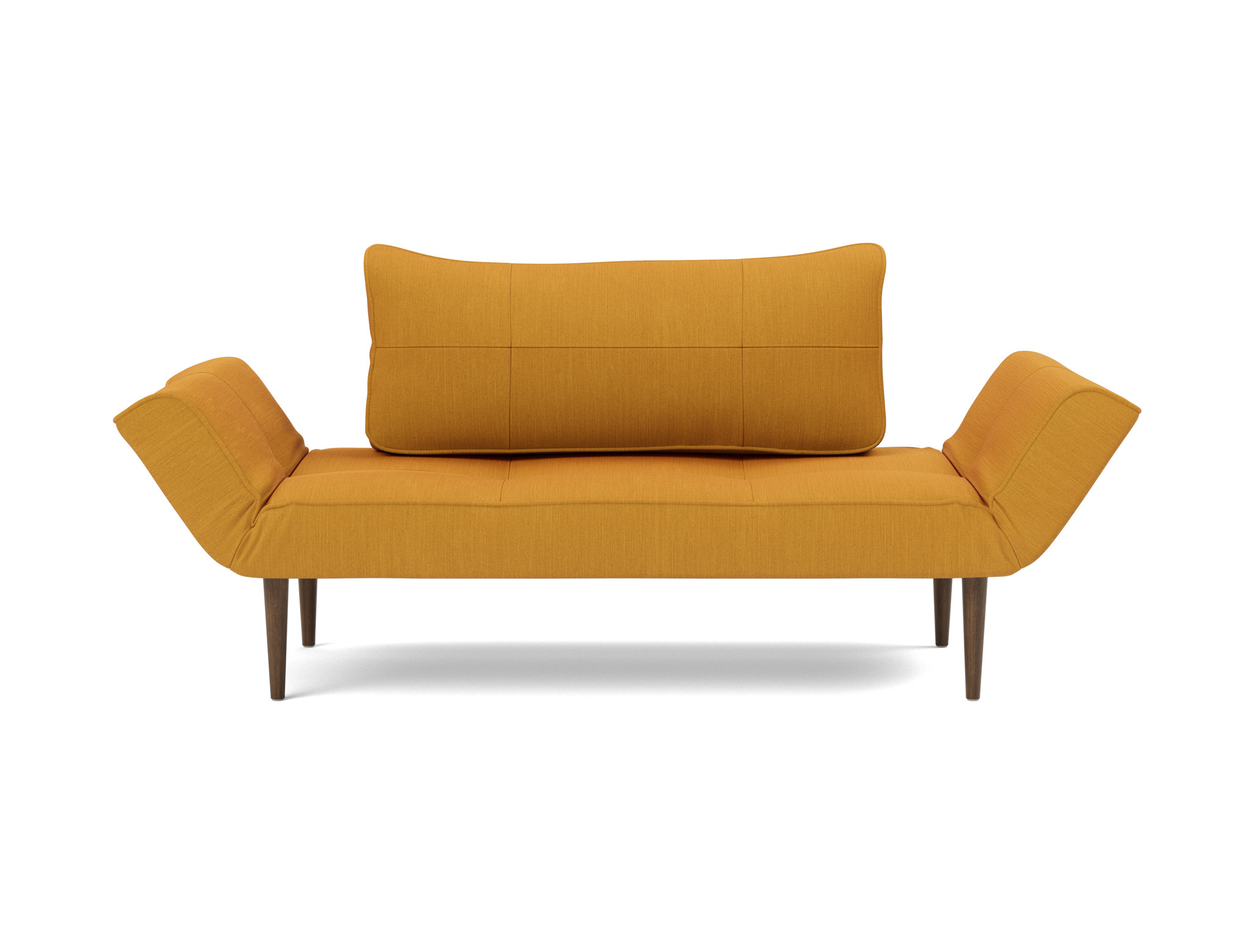 Tagesbett Zeal Flachgewebe Elegance 507-Burned-Curry Beine Styletto Eiche dunkel