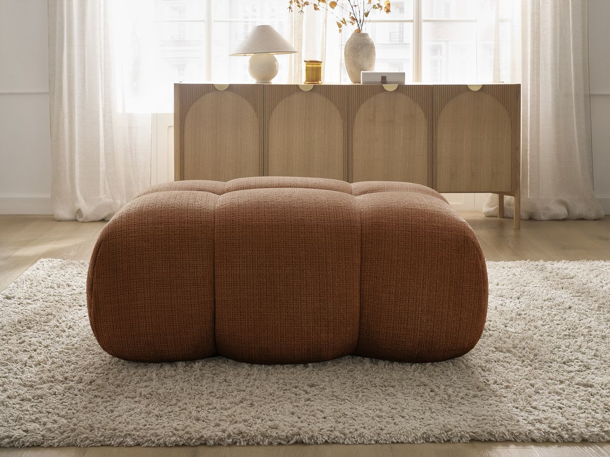 Bobochic Ivane Pouf Strukturstoff Orange
