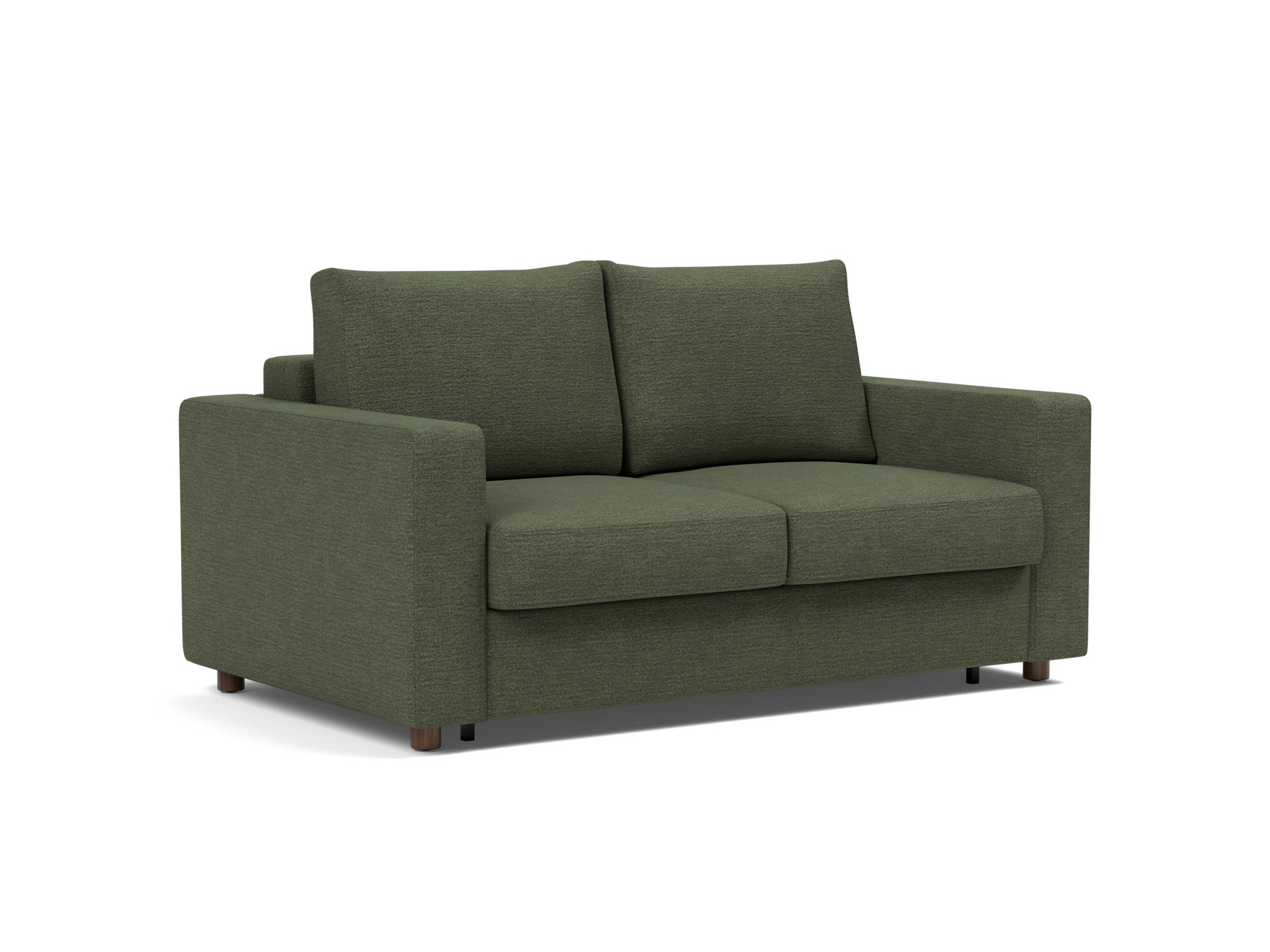 Schlafsofa Neah mit Standard-Armlehnen 140 Strukturierter Stoff Taura 353-Forest