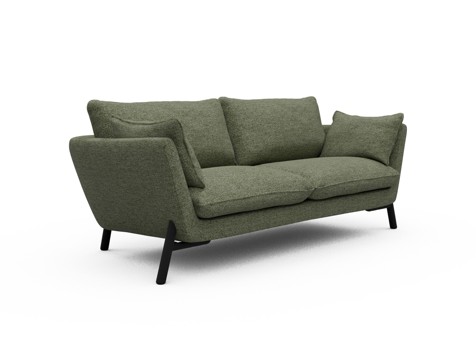 Skandi Home Sofa Emil 2-Sitzer Beinfarbe Eiche Schwarz Carreno-Vivid-Green moebelfaktor