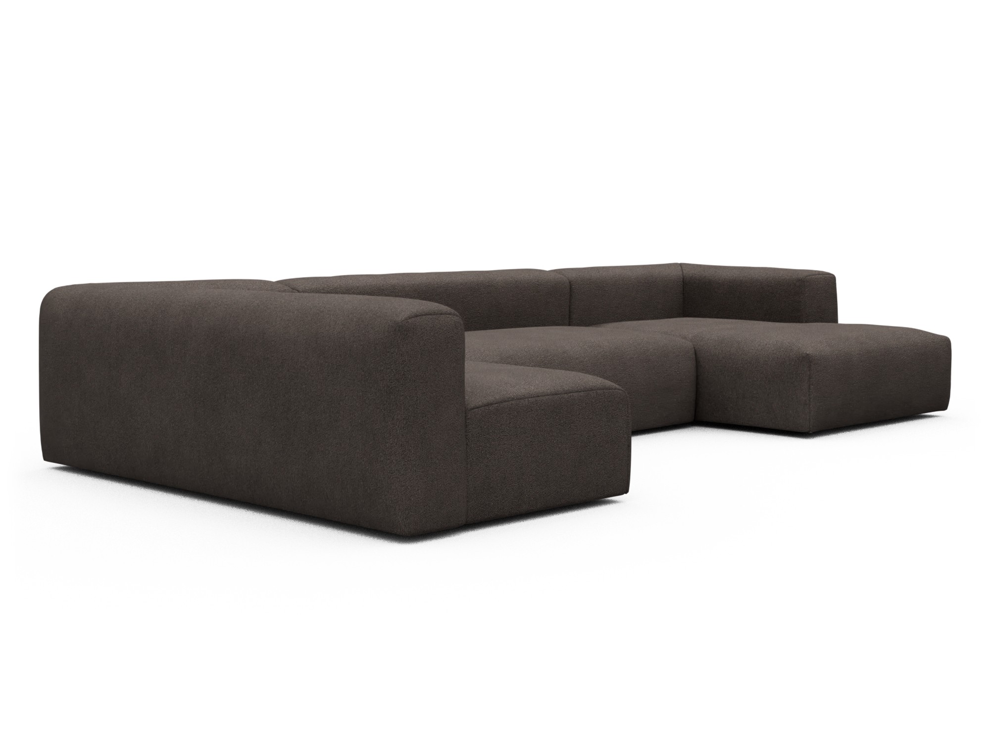 Skandi Home Wohnlandschaft Fred Chaiselongue rechts mit 2-Sitzer und lange Armlehne links Boucle-Taupe moebelfaktor