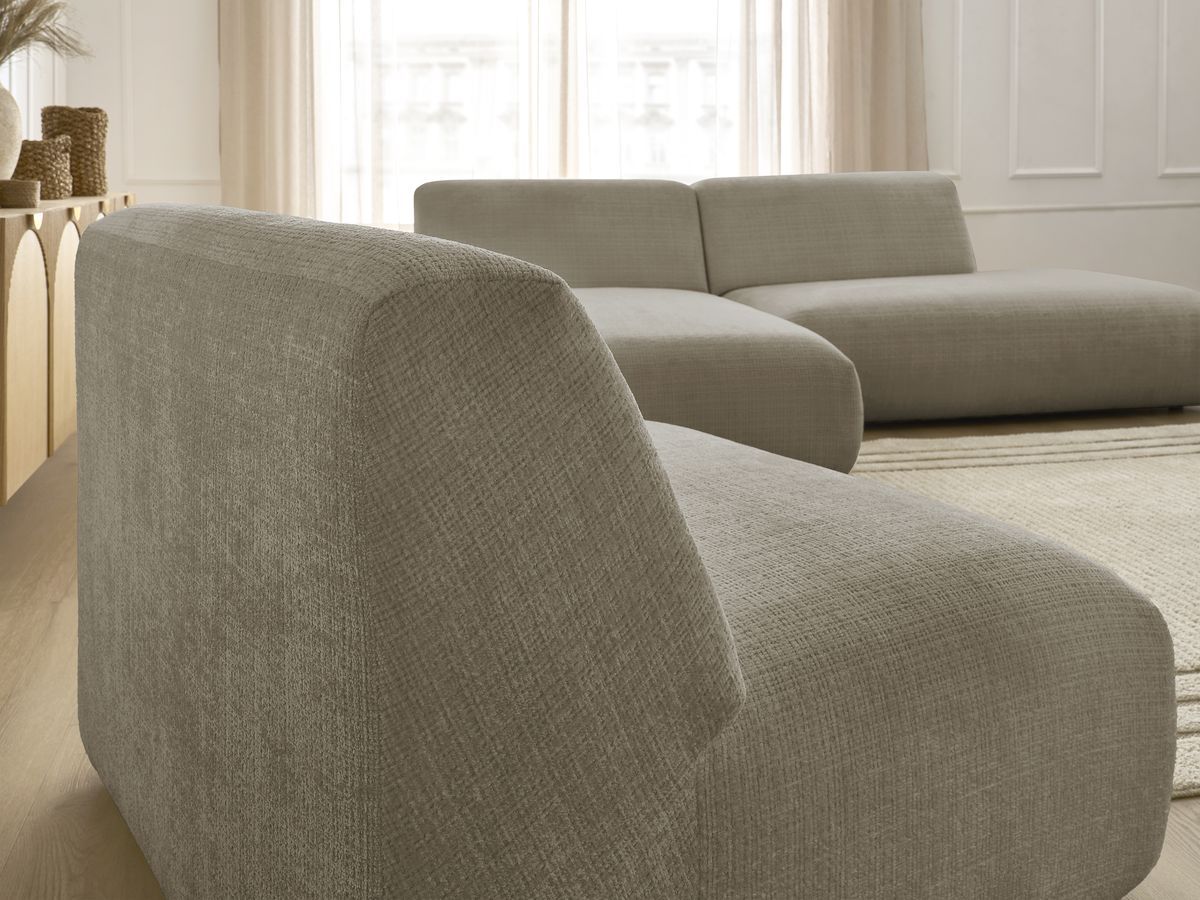 Bobochic Sirius Ecksofa 405 × 170 cm Strukturstoff Taupe Ecke links