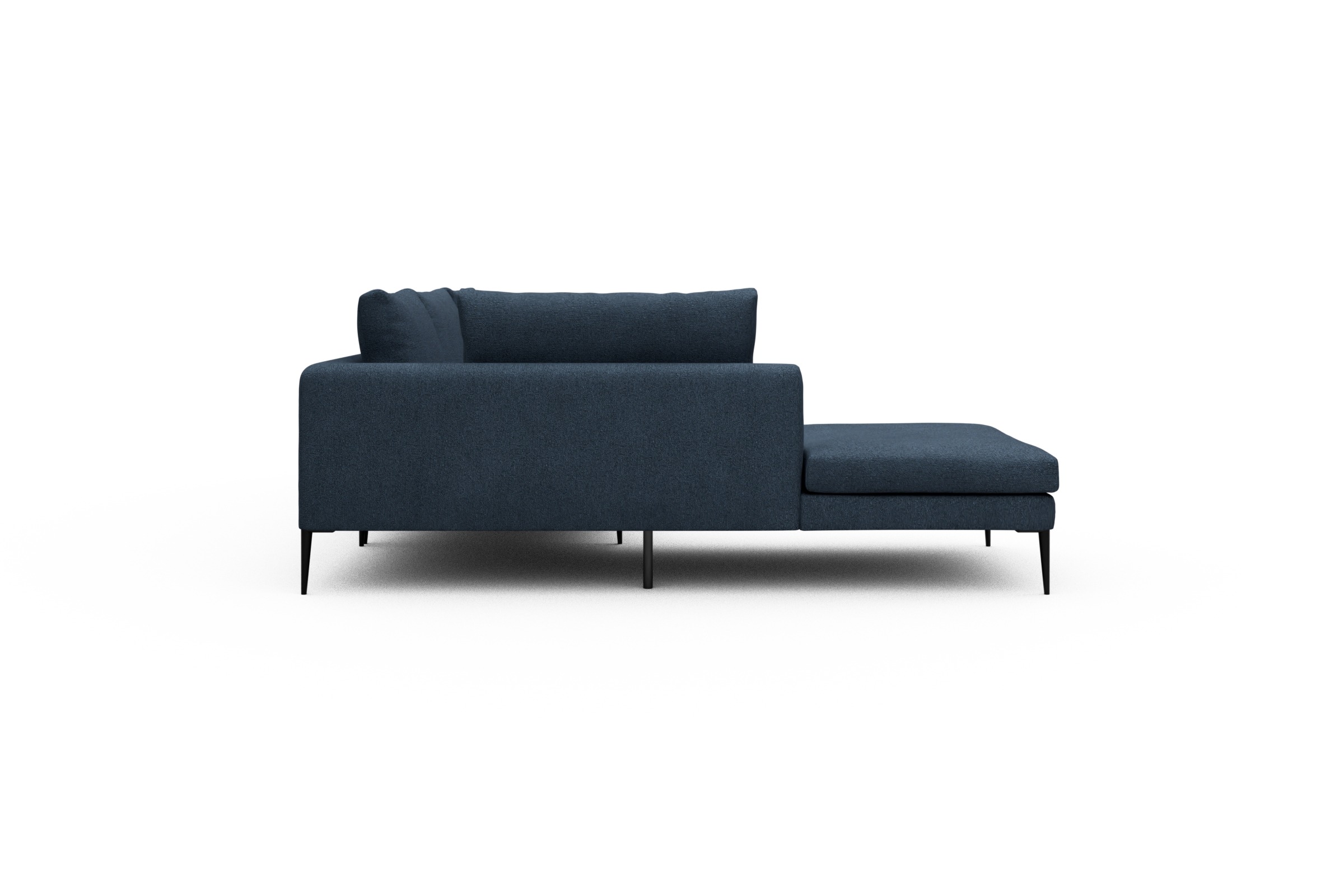 Ecksofa Paul Relax-Ecke rechts mit 3-Sitzer Boucle-Blue