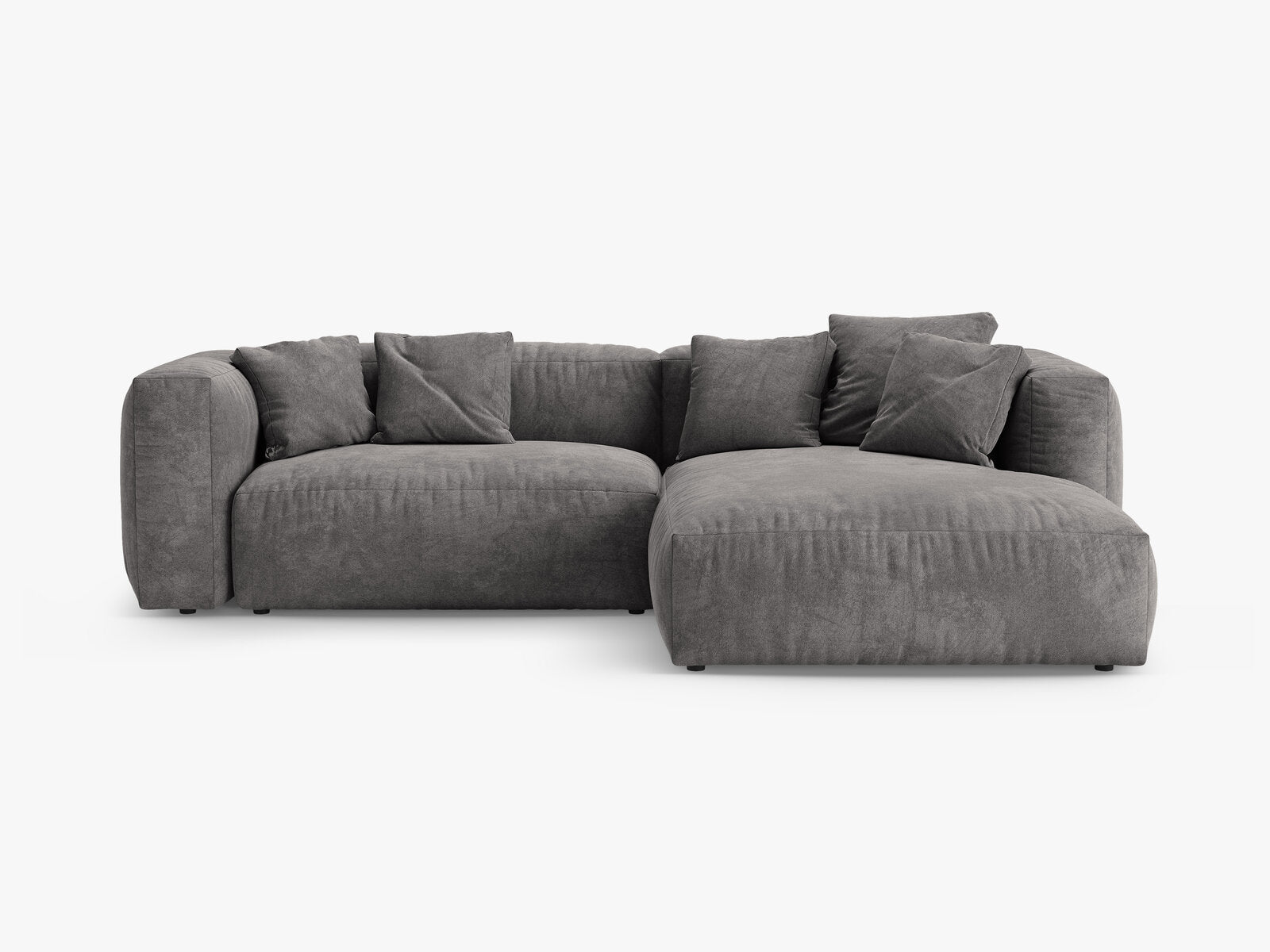 Micadoni Martina Ecksofa 4-Sitzer mit Schlaffunktion Rechts Samt Vogue Grau