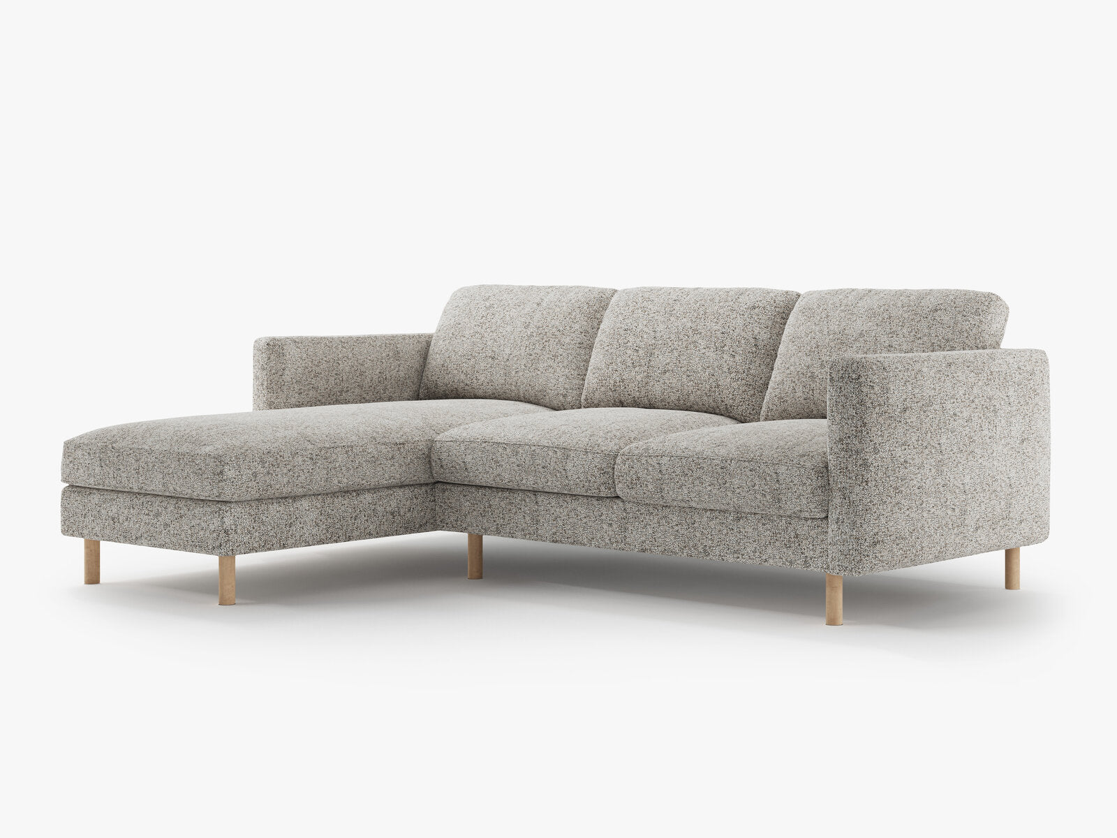 Micadoni Ecksofa Eden Groß 3-Sitzer Links Strukturierter Stoff Beige Melange