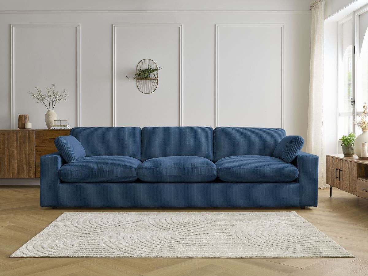 Bobochic Belair Sofa 4-Sitzer Cordsamt Dunkelblau