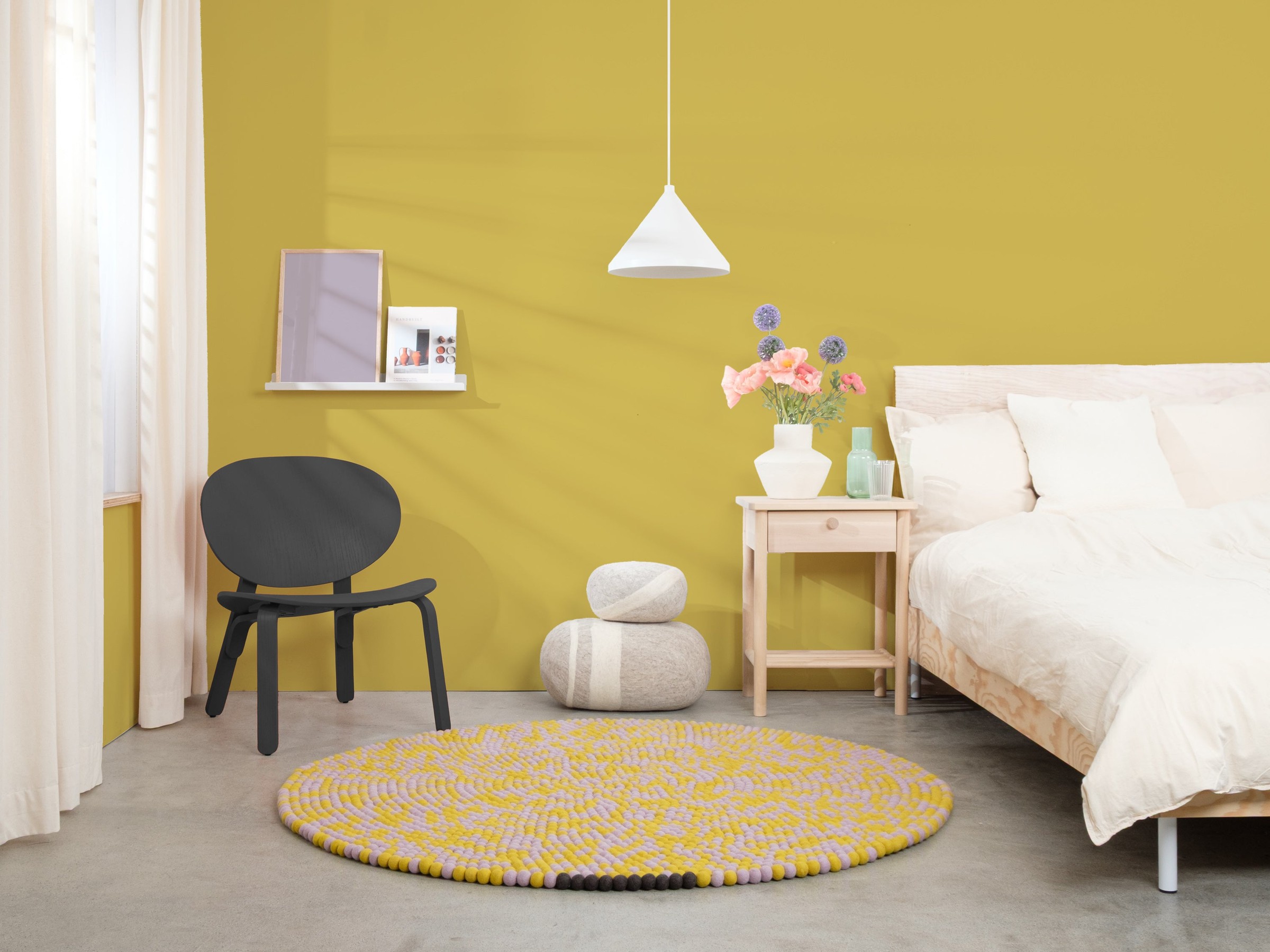 myfelt Zest Filzkugelteppich Flieder rund Ø 140 cm