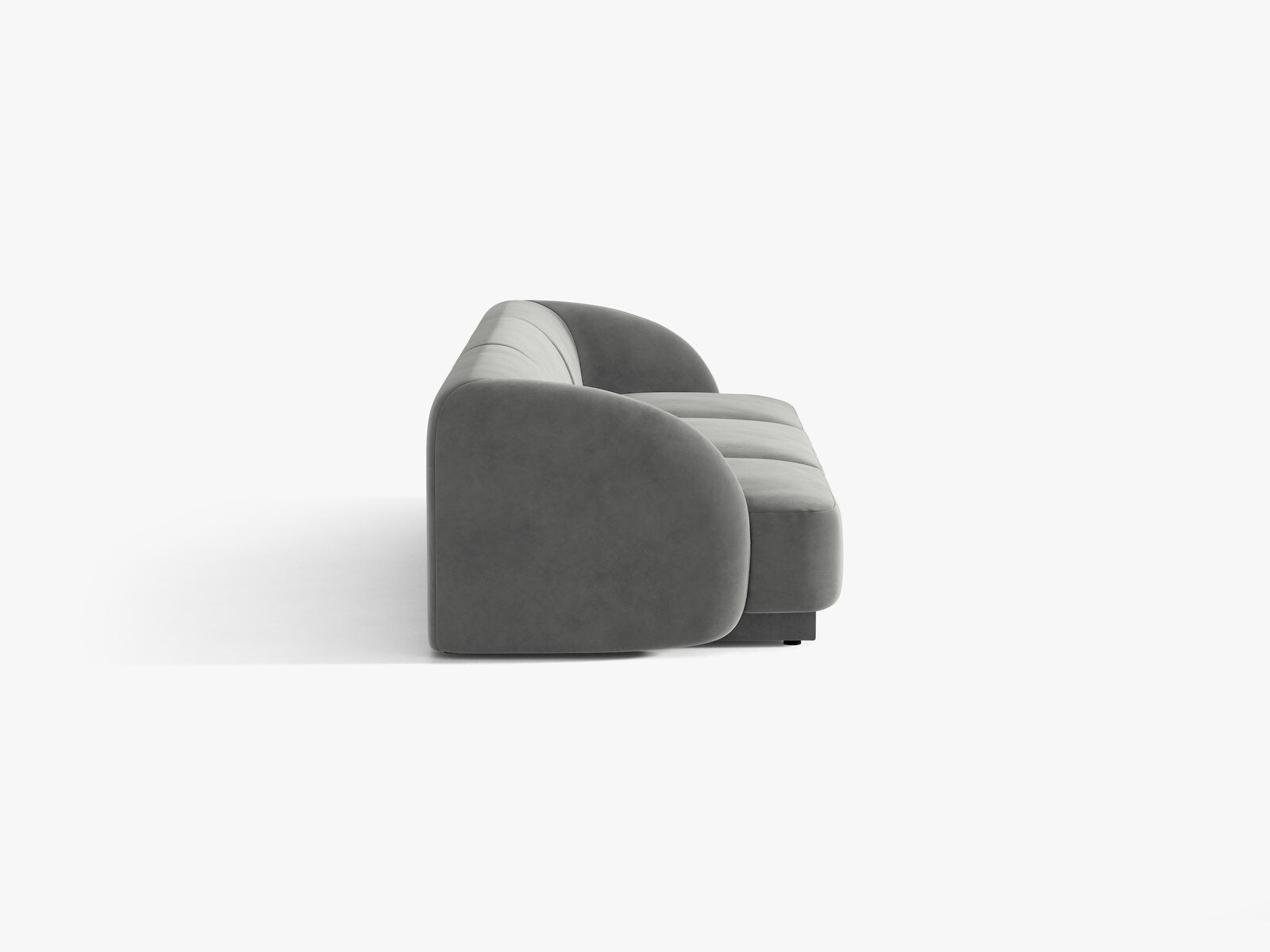 Micadoni Sofa Miley 3-Sitzer Samt Venus Hellgrau