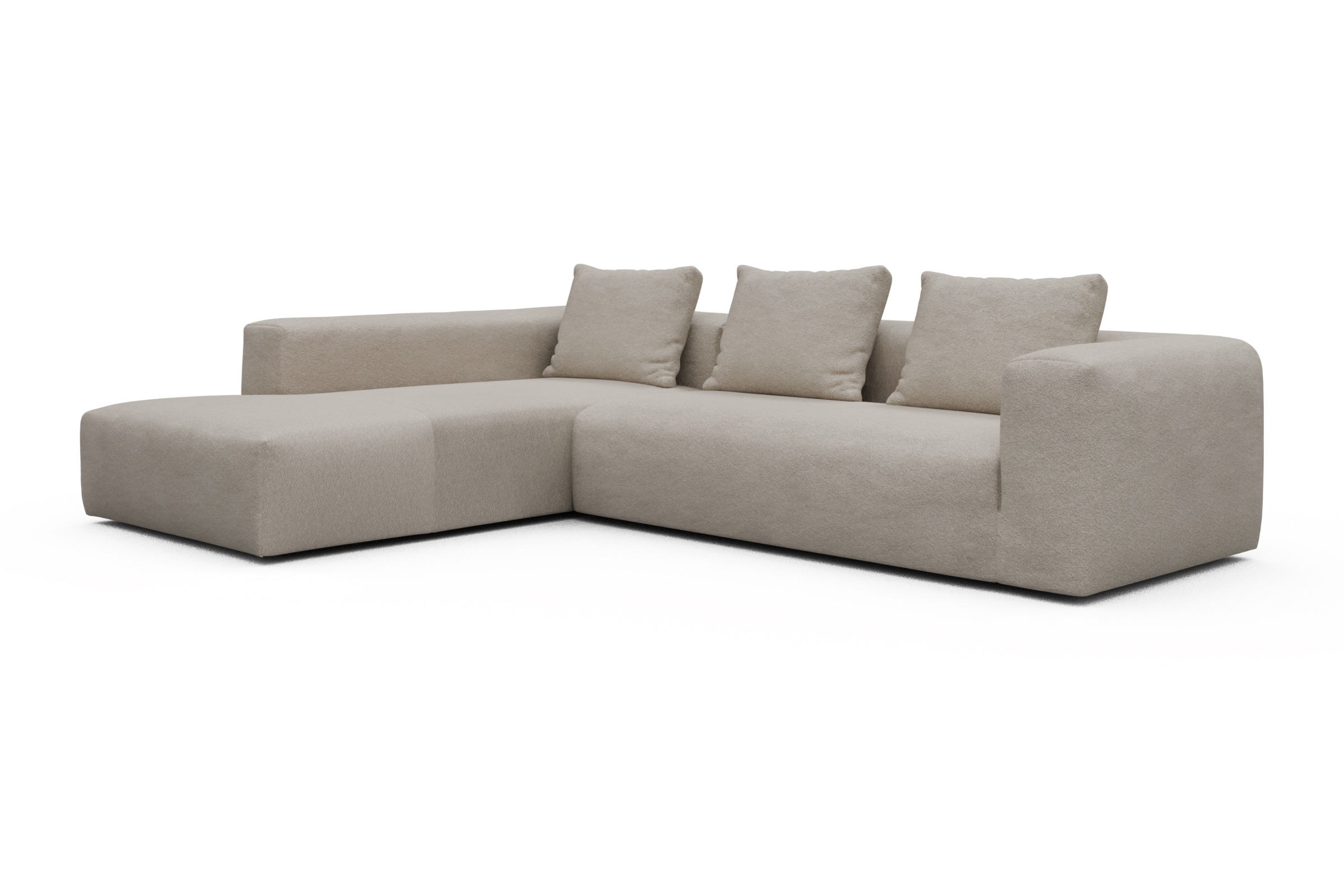 Ecksofa Fred Relax-Ecke links mit 2,5-Sitzer Aivi-Lace-Beige