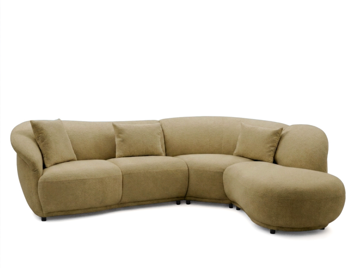 Bobochic Nora Ecksofa Chenille Hellbraun Ecke rechts