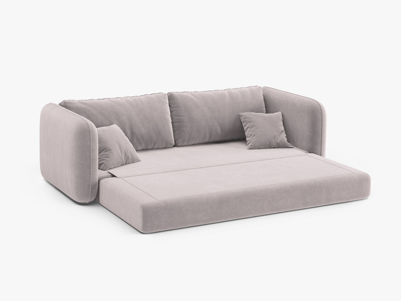 Micadoni Sofa mit Schlaffunktion Dormi 3-Sitzer Samt Salvador Hellgrau