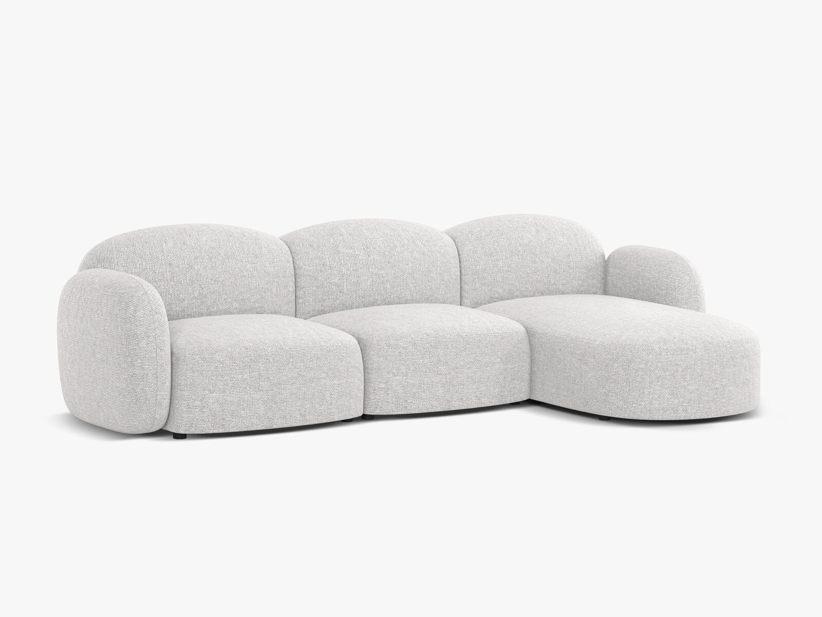 Micadoni Ecksofa Blair 4-Sitzer Rechts Chenille Eden Silber