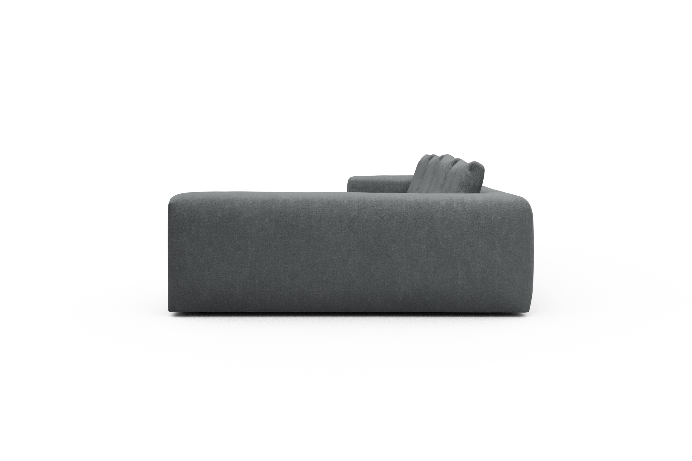 Wohnlandschaft Fred Chaiselongue links mit 2-Sitzer und lange Armlehne rechts Casone-Gravel-Grey