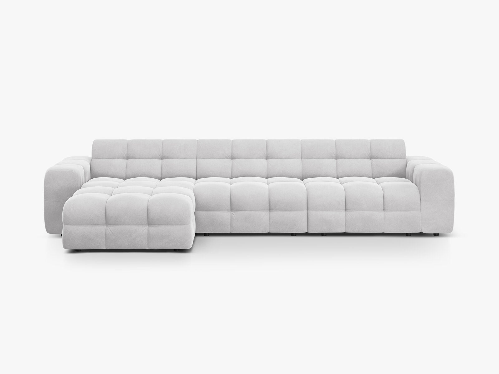 Micadoni Ecksofa Kendal 5-Sitzer Links Samt Magic Velvet Hellgrau