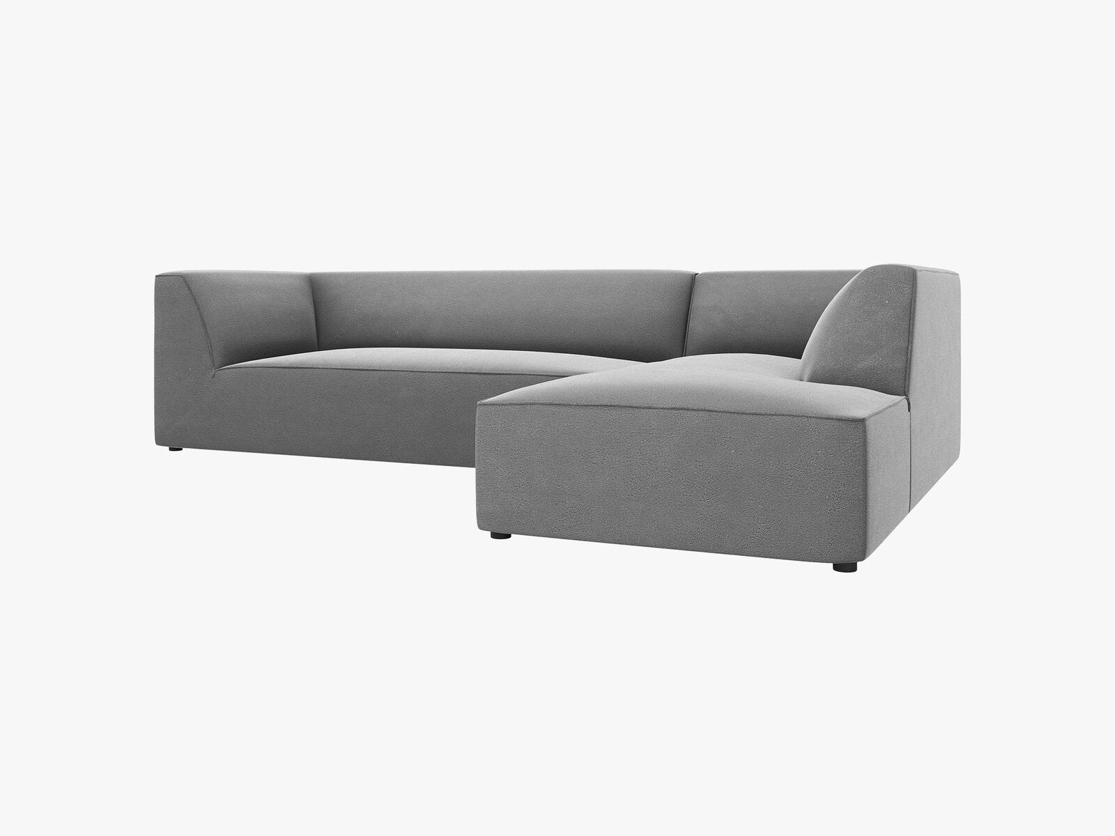 Micadoni 4-Sitzer Modular Sofa Ruby Rechts Samt Salvador Grau