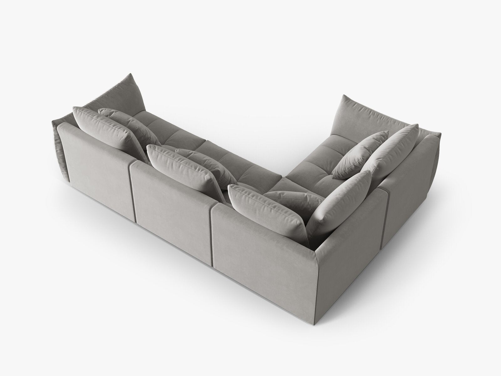 Micadoni Ecksofa Bloom 4-Sitzer Links Samt Grau